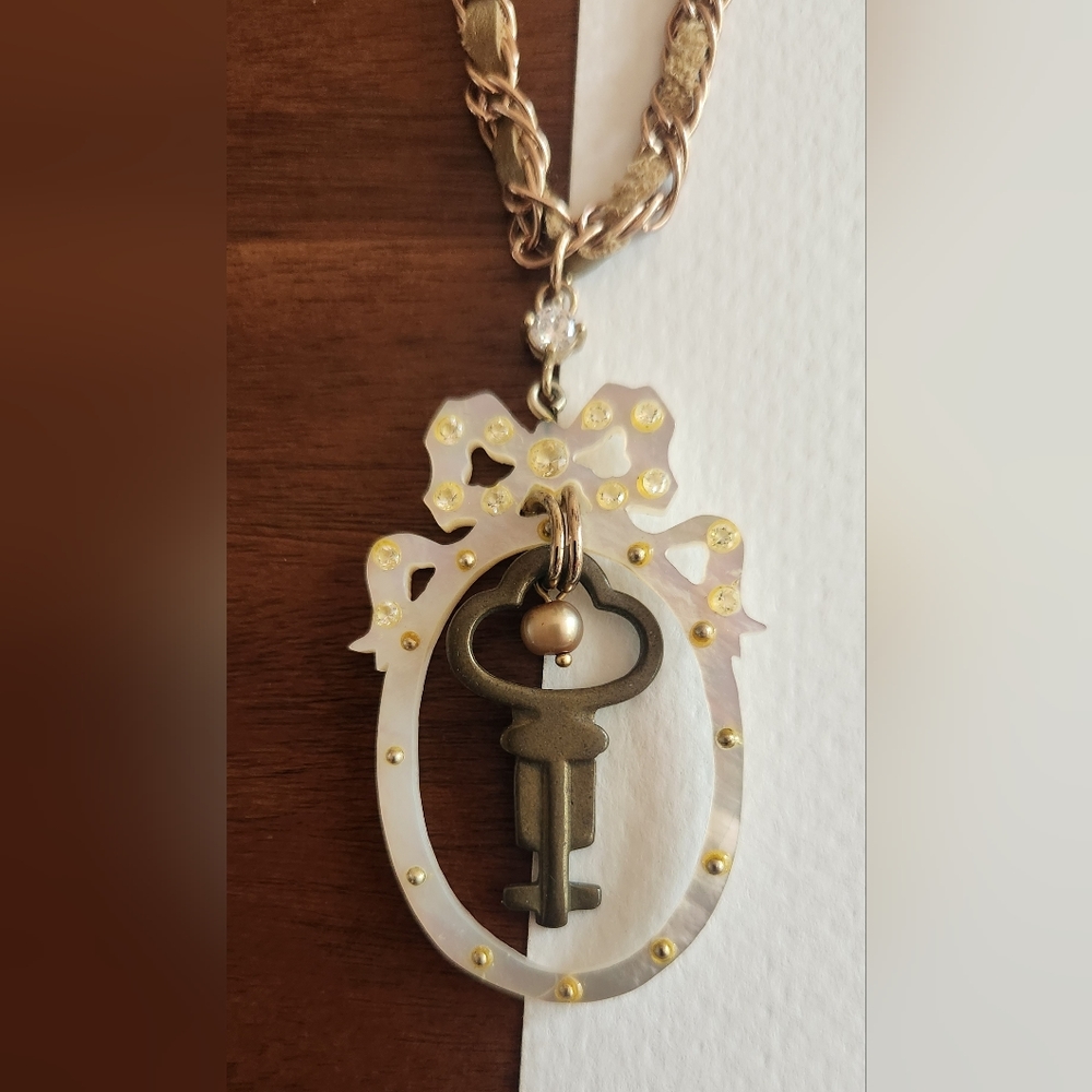 Upsycled Mother of Pearl Vintage JUICY COUTURE and MONET Parts Necklace